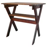 Antique 19THC SAWBUCK/WORK TABLE-NATURAL OLD SURFACE