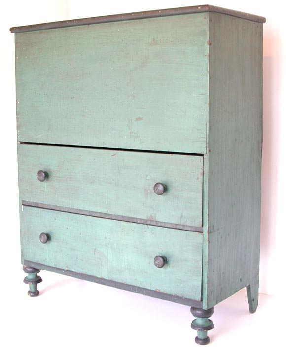 19THC RARE TALL BLANKET CHEST WITH  DRAWERS