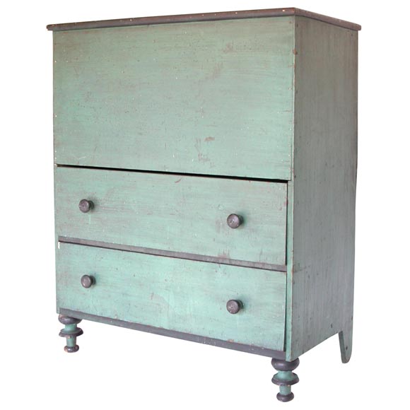 19THC RARE TALL BLANKET CHEST WITH  DRAWERS