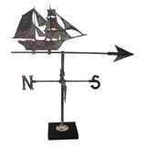 1920-1930 ORIGINAL PAINTED SHIP WEATHERVANE