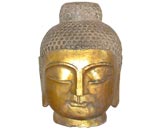 Pair Gilt Buddha Heads