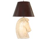 Mid-century Cast Horse Head Lamp