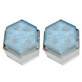 Pair of Italian Hexagonal Cubist  Sconces