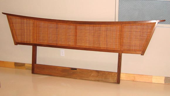 Striking headboard designed by George Nakashima.  Part of 'The Origins Group' for Widdicomb.  Fits a king-sized-frame. Stamped 