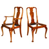 Set of 12 Queen Anne Style Dining Room Chairs