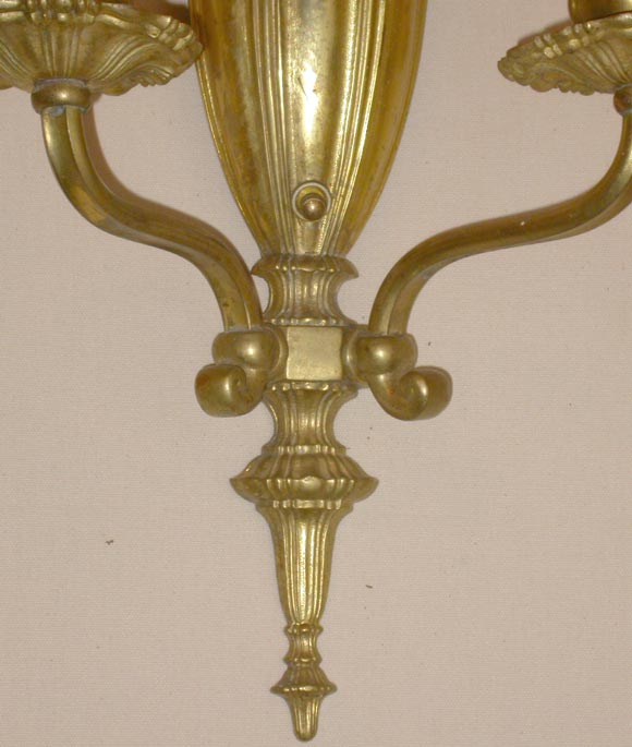 Pair of double arm bronze French sconces