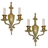 Pair of double arm bronze French sconces