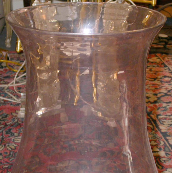 Pair of reproduction handblown hurricanes