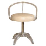 Charles Hollis Jones Acrylic and Brass Vanity Chair