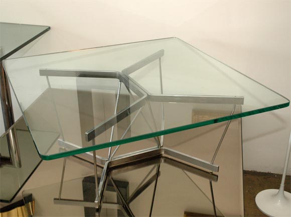 George Nelson glass top and chrome  base Cantenary coffee table