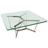 George Nelson glass top and chrome  base Cantenary coffee table