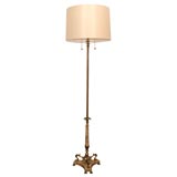 An Empire Style Bronze and Marble Floor Lamp