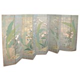 Extraordinary and Massive 10-Panel Hand Painted Folding Screen