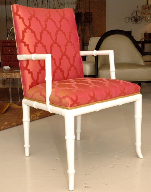Lacquered Highback Saber Leg Occasional Chairs