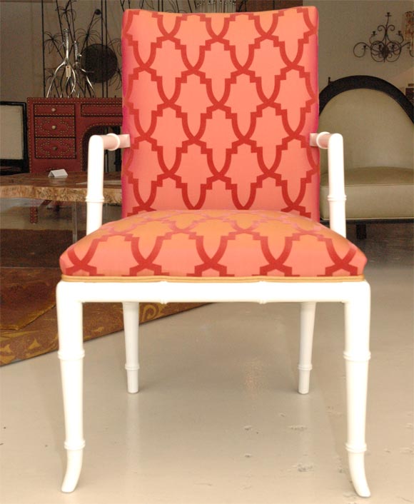 Mid-20th Century Highback Saber Leg Occasional Chairs
