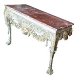 Antique Carved Console with faux red marble top