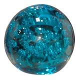 Italian Aqua Blown Glass Ball