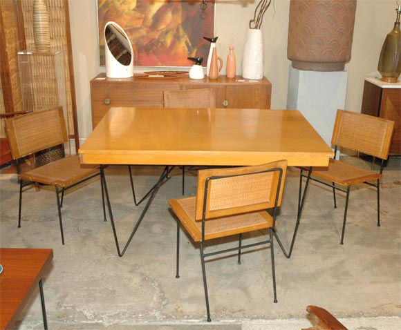 Luther Conover Mahogany & Iron table w/ 8 cane chairs. 4