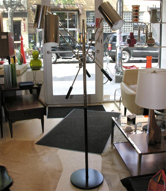 Three Head Chrome Floor Lamp