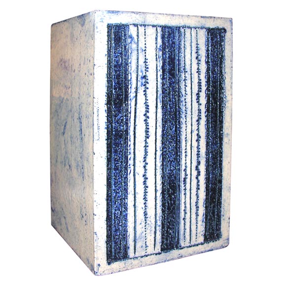 Blue Glazed Ceramic Vase by Roger Capron
