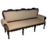 Antique Roccoco Carved Walnut Settee