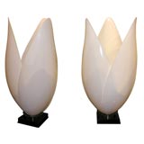 Pair of Rougier tulip lamps