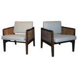 Pair of Pivot Back Lounge Chairs by Edward Wormley for Dunbar