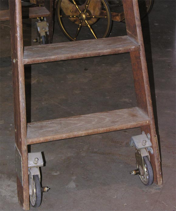Mid-20th Century Wooden Electrician's Ladder