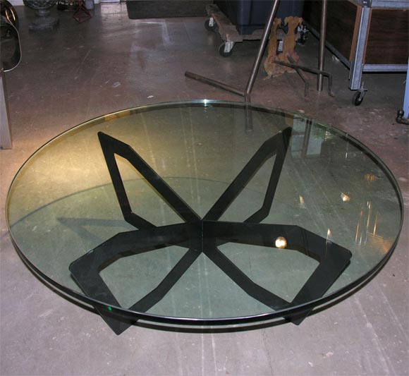 Jonathan Nesci Glass and painted steel limited production coffee table