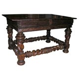 Magnificent Portuguese National Style Turned Leg Table