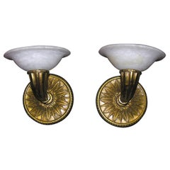 Vintage Pair of Modern Deco-Style Wall Sconces