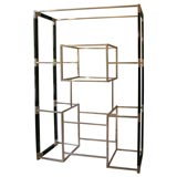 Etagere in Chrome and Ebony Stain