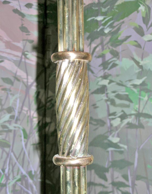 Mid-20th Century brass floor lamp by Jansen For Sale