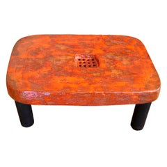 Low french ceramic coffee table by Juliette Derel
