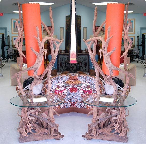 FUN PAIR OF DRIFTWOOD TABLE LAMPS