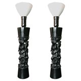Artistic Pair of James Mont Lamps