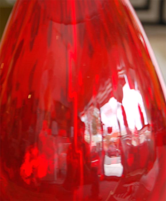 Red Murano Lamp Midcentury In Excellent Condition In Miami, Miami Design District, FL