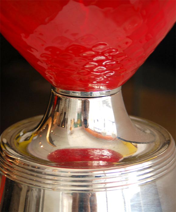 Mid-20th Century Red Murano Lamp Midcentury
