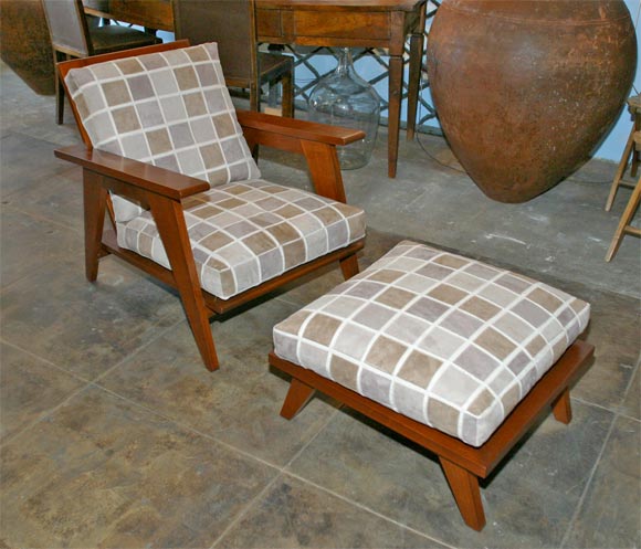Mahogany Arm Chairs with Matching Foot Rest