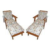 Mahogany Arm Chairs with Matching Foot Rest