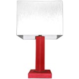 Adnet red leather lamp