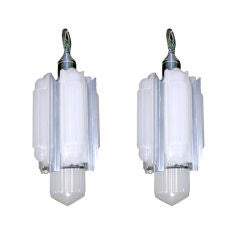 Pair of Art Deco Skyscraper Style Chandeliers