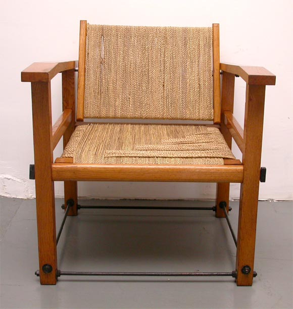 Rare Pair of French Oak Chairs by Francis Jourdain