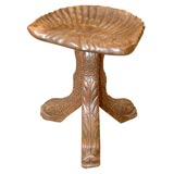 Carved Grotto Stool on Dolphin Splayed Feet-