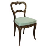 Victorian Mother of Peal Inlaid and Ebonized Salon Chair