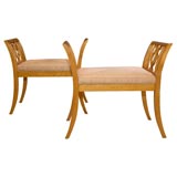 Pair of Karl Johan Birchwood Taborets-