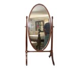 Vintage Mahogany Cheval Mirror.