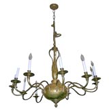 Very large French bronze chandelier with 12 arms