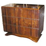 Walnut and Bronze 2- door Bar, Italian 1930s