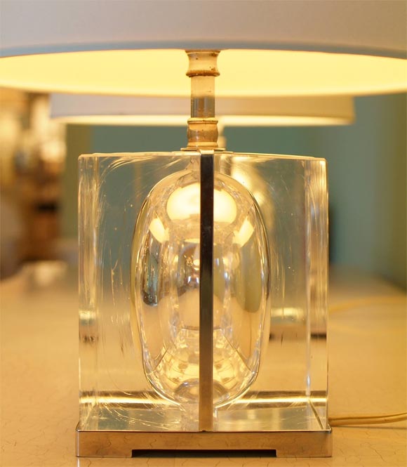 A Pair of Samuel Marx Glass Table Lamps For Sale 2